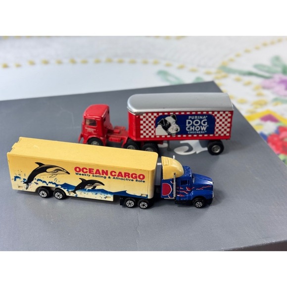 High Speed Other - Vintage High Speed Diecast Semi Truck Lot Purina Dog Chow &‎ Ocean Cargo Dolphin